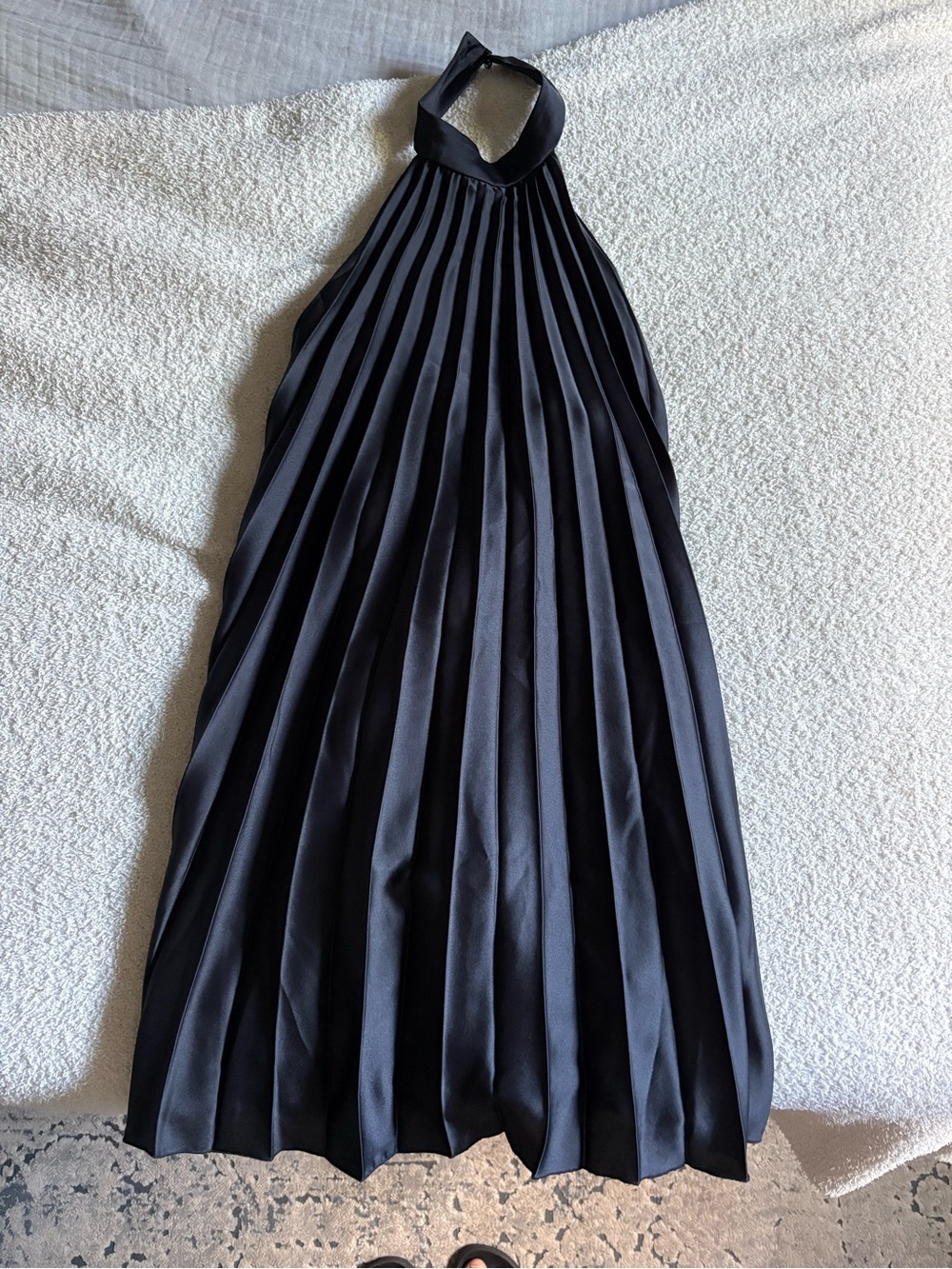 Abercrombie Black Pleated Maxi Skirt with Halter Waist